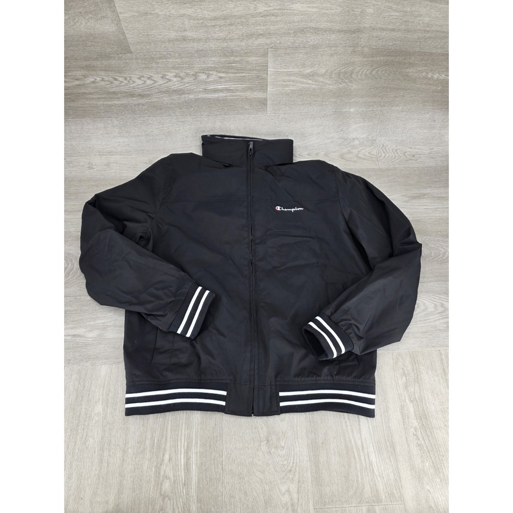 Champion Men's Water Resistant Bomber Jacket Black Size Medium